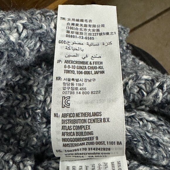 Abercrombie & Fitch size M gray variegated long sleeve turtleneck sweater - Picture 6 of 9